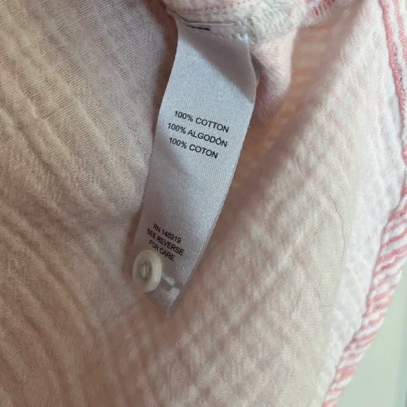 Casa Cabana Sammie Dobby Pink Striped Button-Up Tunic Shirt Medium - Picture 5 of 7